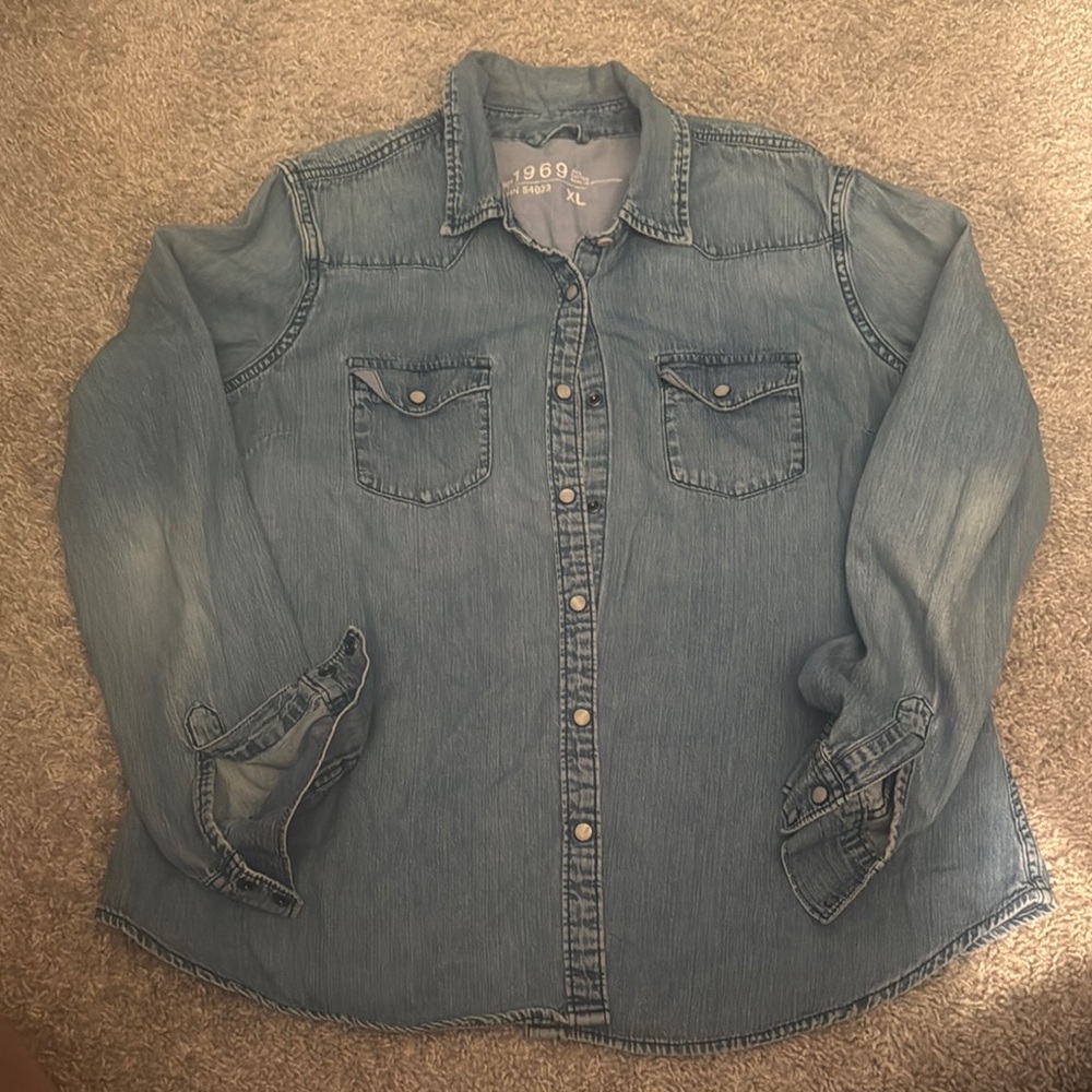 Denim Button-Up Shirt